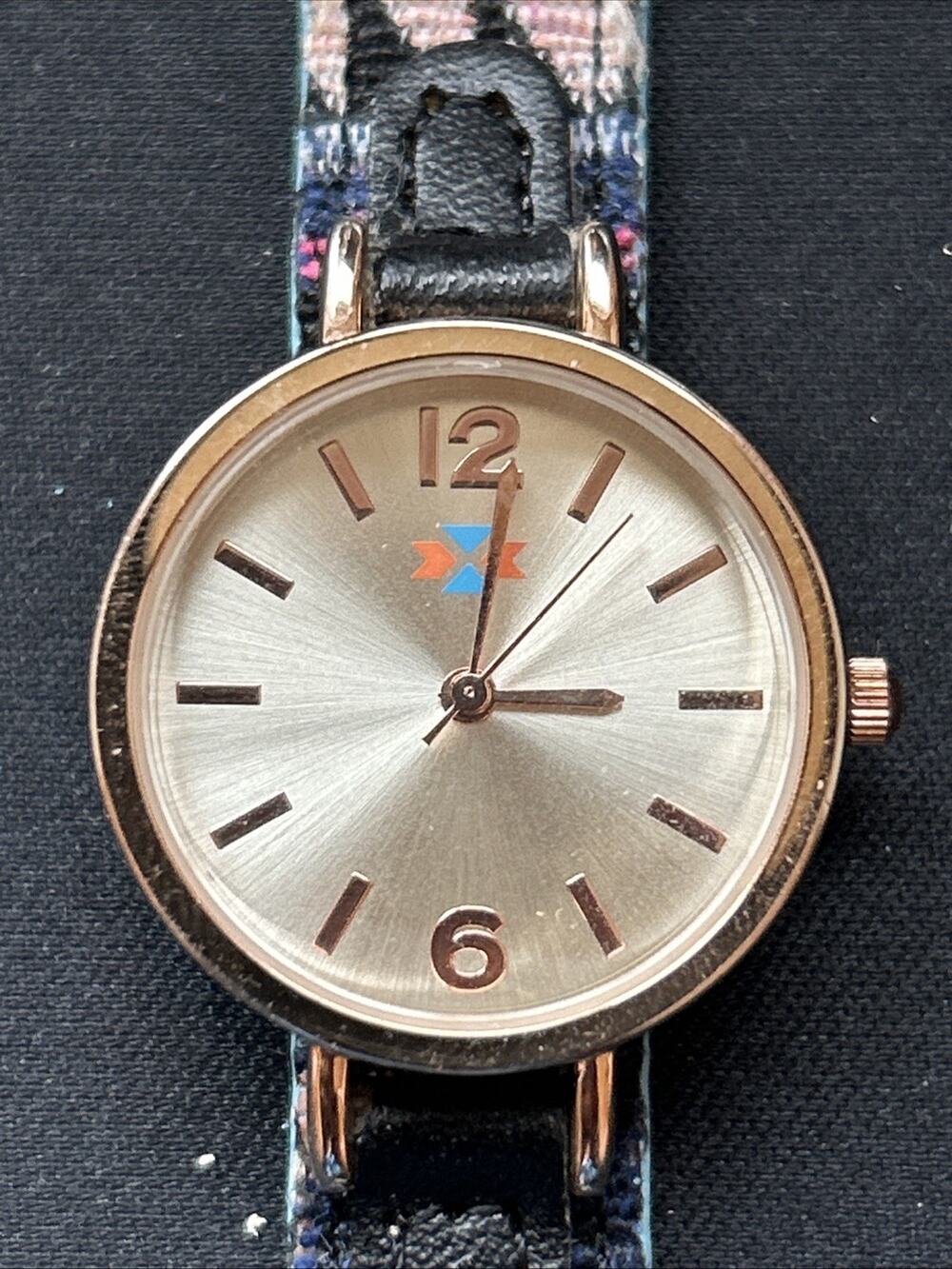 Canyon Sky Rose Gold Tone Case Multicolored Band Women’s Quartz Watch